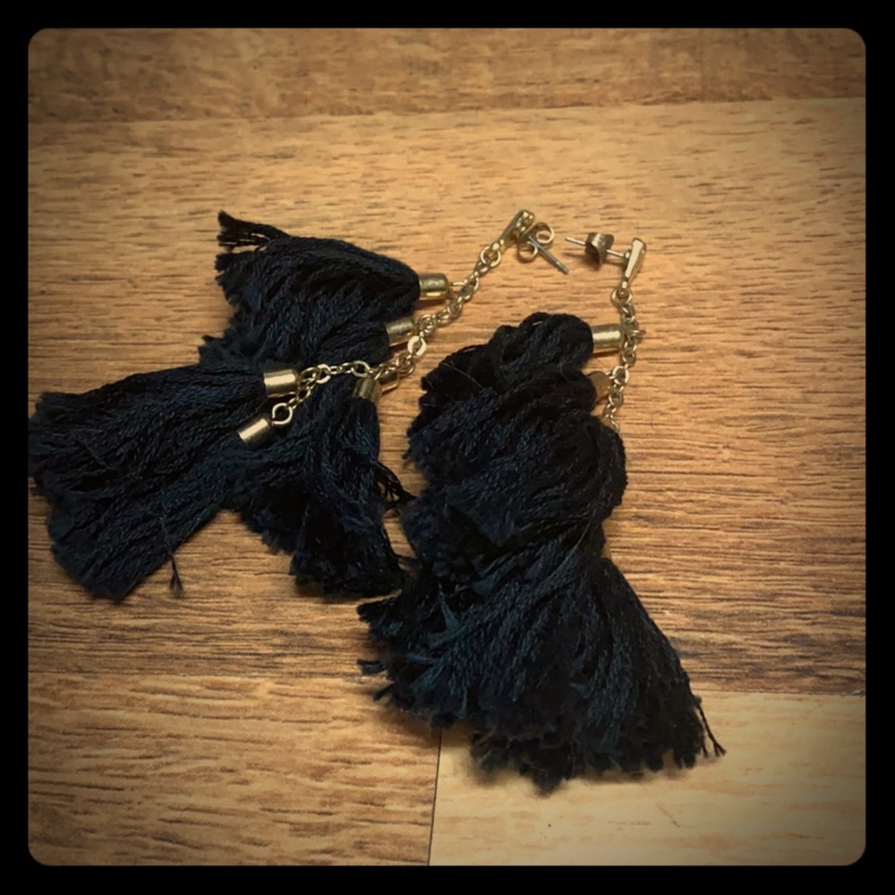Gold tassel earrings